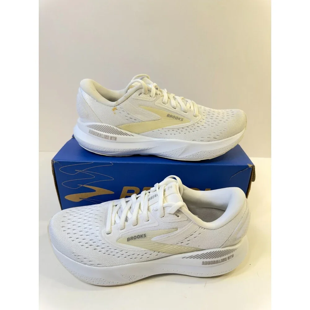 Brooks Women’s Adrenaline GTS 24 Supportive Running Shoes White US 7 Medium
